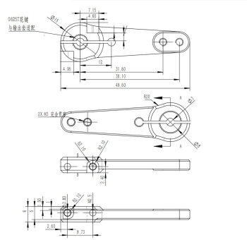 Servoarm 31,8 / 38,1 mm, M3, 25T-6, KST 0625.38