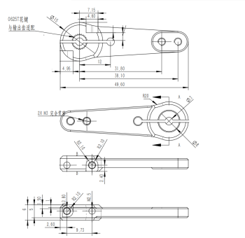 Alu Servoarm 31,8 / 38,1 mm, M3, 25T-6, KST 0625.38