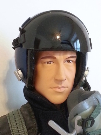 SCALE Full-Body Jet Pilot 1/6 BLAU Kopf drehbar (mit HITEC HIGH VOLTAGE SERVO)