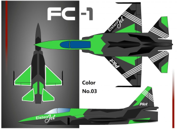 PILOT-RC Elster Jet FC-1 3D – 3.05m ARF incl. e-landing gear color scheme: 03