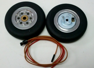 Hauptfahrwerk-Räder 78mm mit elektr. Bremse Achsdurchmesser 5mm