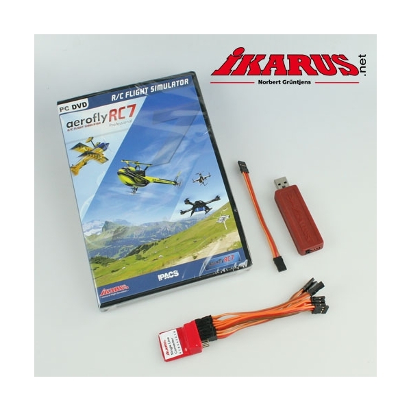 Komplettset: aeroflyRC7 PROFESSIONAL mit USB-Interface und SLC für das kabellose Fliegen