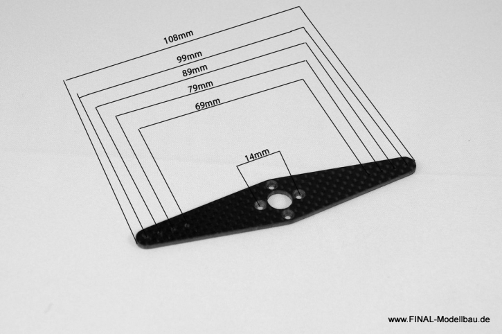 Carbon Faser Servoarm 108mm